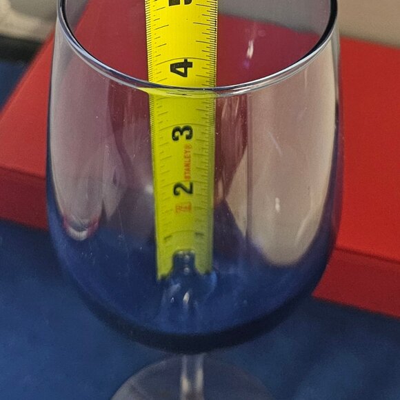 Cobalt Blue Wine Glass w/Clear Stem & Foot, 9.25" Tall/18 oz (1pc) - Picture 4 of 4